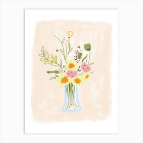 Dreamy floral bouquet Art Print