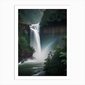 Nohsngithiang Falls, India Realistic Photograph (2) Art Print