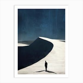 Man Walking In The Snow, Minimalism Art Print