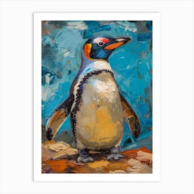 Galapagos Penguin Livingston Island Colour Block Painting 7 Art Print