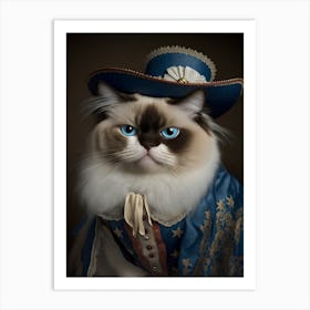 Cute Cat Persian Portrait Art Print