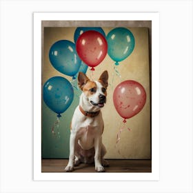 Default Wall Images Of Pets With Faint Balloons 0 Art Print