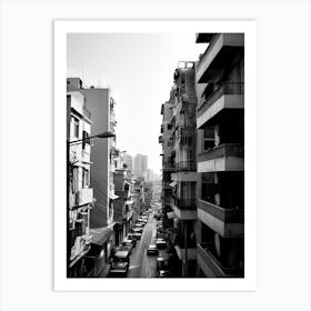 Beirut, Lebanon, Mediterranean Black And White Photography Analogue 6 Art Print