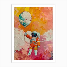 Astronaut With Balloon 2 Art Print