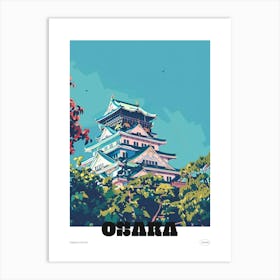 Osaka Castle 2 Colourful Illustration Poster Art Print