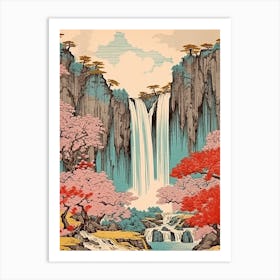 Kegon Falls, Japan Vintage Travel Art 2 Art Print