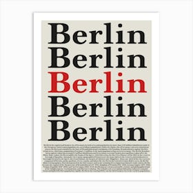 Berlin Vintage Typography Art Print