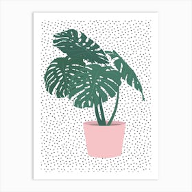 Polka Dot Monstera Deliciosa Art Print