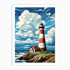 Lighthouse By The Sea Art Print