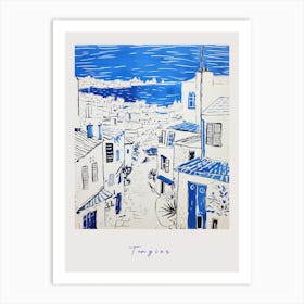 Tangier Morocco 2 Mediterranean Blue Drawing Poster Art Print