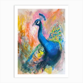 Loose Lines Peacock Portrait 1 Art Print