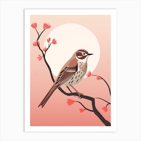 Minimalist Hermit Thrush 1 Illustration Art Print