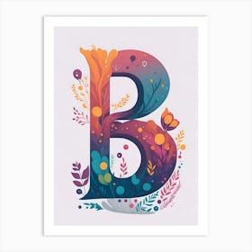Colorful Letter B Illustration 22 Art Print