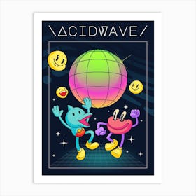 Acid Wave Smiley Wall Art Art Print