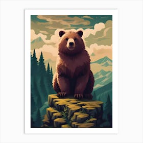 Bear In The Mountains 3 Art Print