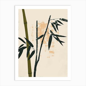 Bamboo Plant Minimalist Illustration 3 Art Print
