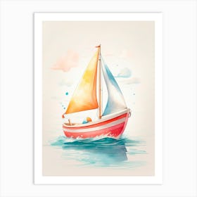 Watercolor Sailboat 1 Art Print