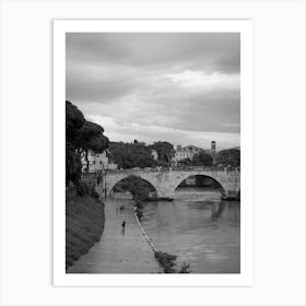 Rome and its bridges | Black and White Photography Art Print