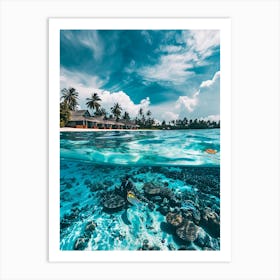 Scuba Diving In The Maldives Art Print