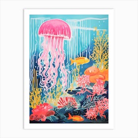 Cute Jelly Fish Illustration 3 Art Print