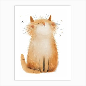 Turkish Angora Cat Clipart Illustration 4 Art Print