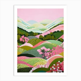 Abstract Landscape Pink Scenery Art Print