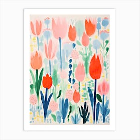 Keunkenhof Gardens Abstract Riso Style 2 Art Print