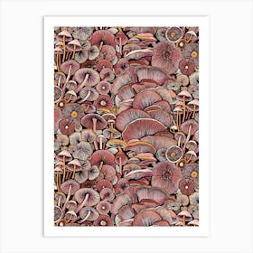 Pink Mushrooms Art Print