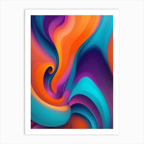 Abstract Colorful Waves Vertical Composition 86 Art Print