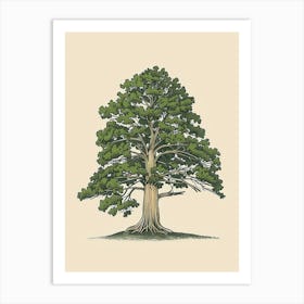 Cedar Tree Minimalistic Drawing 3 Art Print