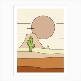 Cactus In The Desert 2 Art Print