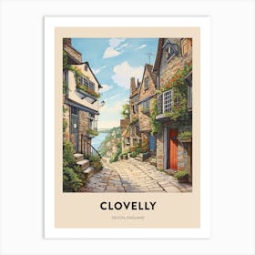 Devon Vintage Travel Poster Clovelly 4 Art Print