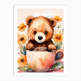 Teddy Bear In A Cup 1 Art Print