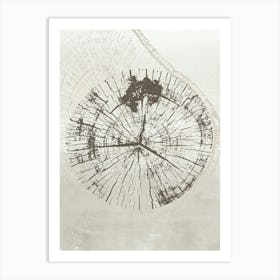 Neutral Tree Ring Stump 1 Art Print