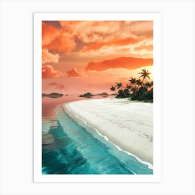 Sunset At The Beach 15 Art Print