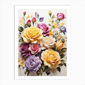 Roses In A Vase Art Print 1 Art Print