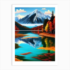 Autumn Mountain Lake 2 Art Print