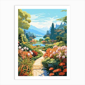 Butchart Gardens Canada  Illustration  Art Print