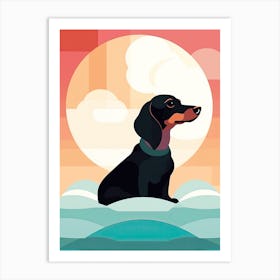 Dachshund, Dog minimalism art Art Print