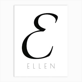 Ellen Typography Name Initial Word Art Print