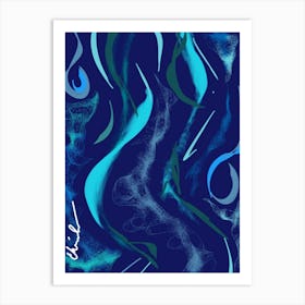 Azul Tones Art Print