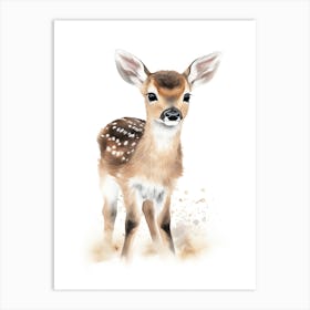 Baby Deer Watercolour Nursery 12 Art Print