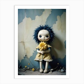 Doll With Flowers Art Print