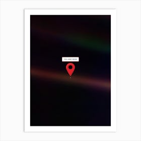 You are here: Voyager, Pale Blue Dot — space poster, science poster Art Print