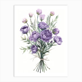 Watercolor Flowers Bouquet Art Print