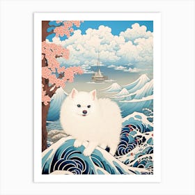 Arctic Fox Japanese Illustration 1 Art Print