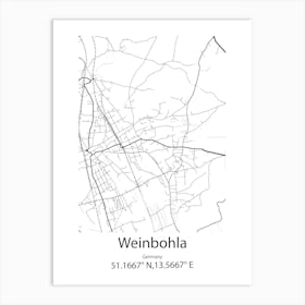 Weinbohla,Germany Minimalist Map Art Print