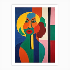 Woman With Colorful Hair Art Print