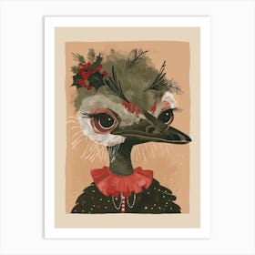 Festive Ostrich Art Print