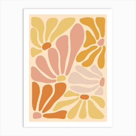 Boho Abstract Flowers Art Print